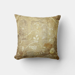 Cojín Decorativo Diseño de otoño inspirado en vintage flores y hoja