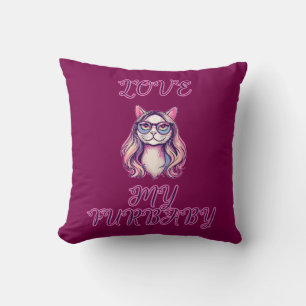 Cojín Decorativo Diseño de padre de mascota adorable amo a mi furba