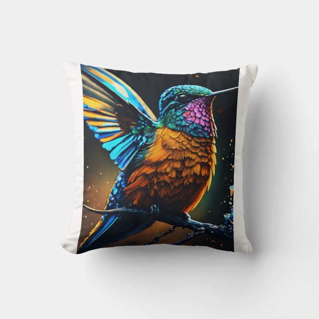 Cojín Decorativo Diseño de pájaro (Anverso)
