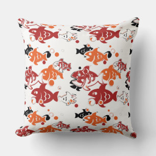 Cojín Decorativo Diseño de patrón abstracto de peces nadando