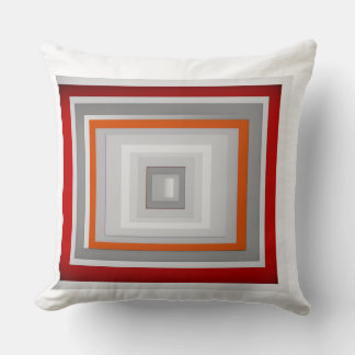 Cojín Decorativo diseño de patrón cuadrado Rojo, Gris, Blanco, Nara