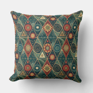Cojín Decorativo Diseño de Patrón de Arte de Mandala Bóho Geométric