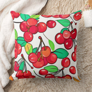 Cojín Decorativo Diseño de Patrón de Cereza