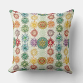 Cojín Decorativo Diseño de Patrón de Mandala con Símbolo de Energía