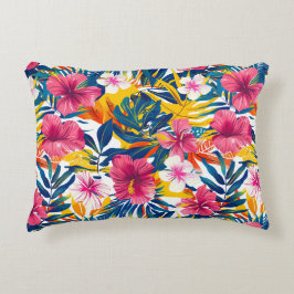 Cojín Decorativo Diseño de patrón de paraíso floral tropical vibran