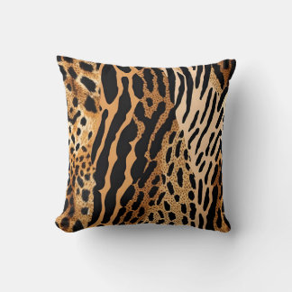 Cojín Decorativo Diseño de patrones asimétricos con foco de animale