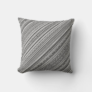 Cojín Decorativo Diseño de patrones aztecas blanco negro lindo