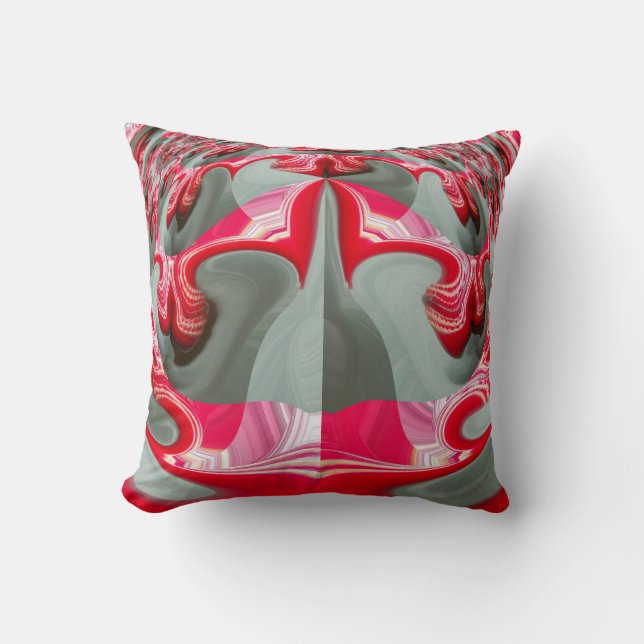 Cojín Decorativo Diseño de patrones de impresión de tonos rojos afr (Anverso)