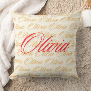 Cojín Decorativo Diseño de patrones de nombres Olivia
