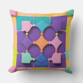 Cojín Decorativo Diseño de patrones geométricos coloridos Formas vi