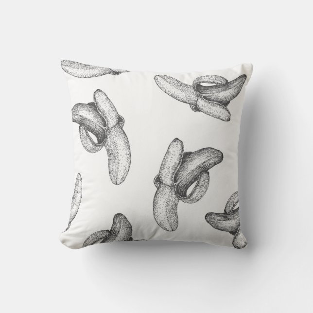 Cojín Decorativo Diseño de patrones impecable o fondo con plátano. (Anverso)
