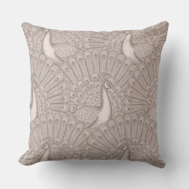 Cojín Decorativo diseño de pavo real (Anverso)