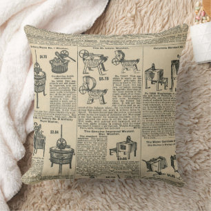 Cojín Decorativo Diseño de periódico antiguo