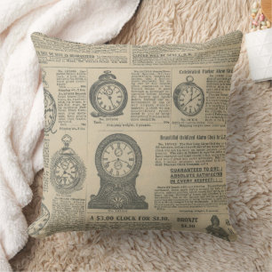 Cojín Decorativo Diseño de periódico antiguo