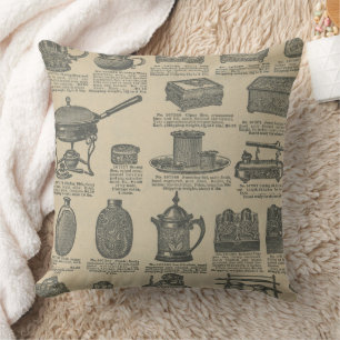 Cojín Decorativo Diseño de periódico antiguo
