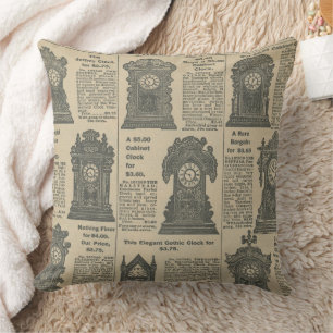 Cojín Decorativo Diseño de periódico antiguo