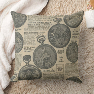 Cojín Decorativo Diseño de periódico antiguo