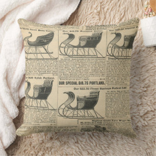 Cojín Decorativo Diseño de periódico antiguo