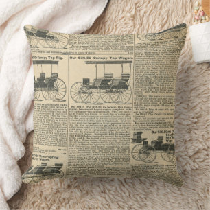 Cojín Decorativo Diseño de periódico antiguo
