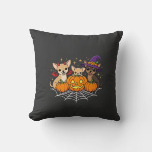 Cojín Decorativo Diseño de perro bruja calabaza Halloween Chihuahua
