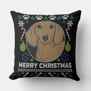 Cojín Decorativo Diseño de perro dulce para Navidades feos de Dach