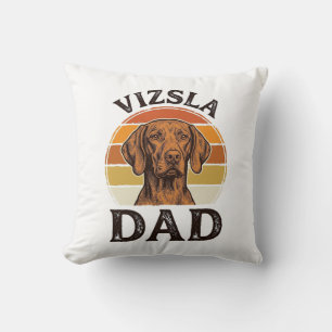 Cojín Decorativo Diseño de perro grabado vintage Vizsla Papá_1