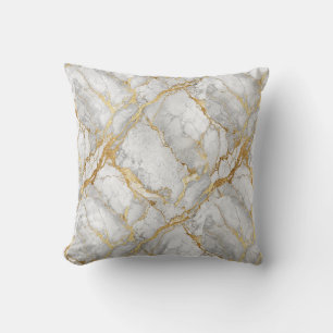 Cojín Decorativo Diseño de piedra de mármol blanco con veta de oro