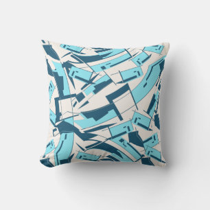 Cojín Decorativo Diseño de piezas dispersas Aqua Turquoise Diagonal