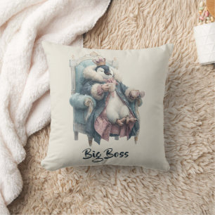 Cojín Decorativo Diseño de Pingüino de Invierno Gran Jefe