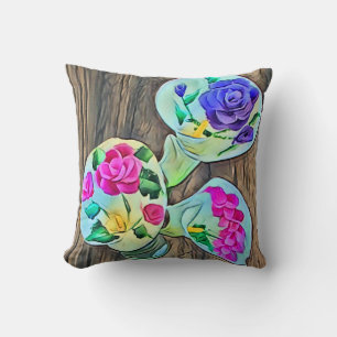 Cojín Decorativo Diseño de pintura en acrílico de Lilys feliz