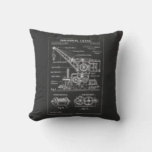 Cojín Decorativo diseño de plano de grúa industrial