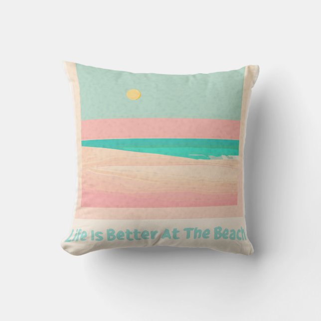 Cojín Decorativo Diseño de playa (Anverso)