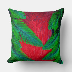 Cojín Decorativo diseño de pluma de Quetzal resplandeciente