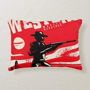 Cojín Decorativo Diseño de poster retro de maratón de películas occ