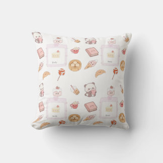 Cojín Decorativo Diseño de postre dulce kawaii rosa lindo