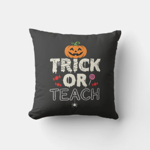 Cojín Decorativo Diseño de profesor de Halloween Truco o Enseña (2)