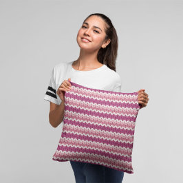 Cojín Decorativo Diseño de punto rosa blanco de bonito