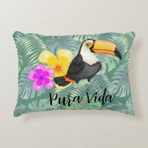 Cojín Decorativo Diseño de Pura Vida Tropical Toucan