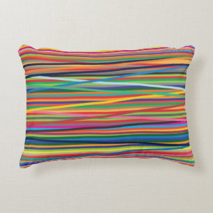 Cojín Decorativo Diseño de rayas abstractas coloridas
