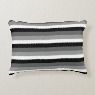 Cojín Decorativo Diseño de rayas blancas negras