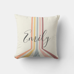 Cojín Decorativo Diseño de rayas de estilo retro pastel