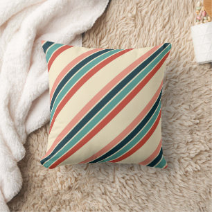 Cojín Decorativo Diseño de rayas diagonales multicolores
