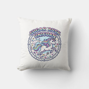 Cojín Decorativo Diseño de regalo divertido y lindo unicornio Rush 