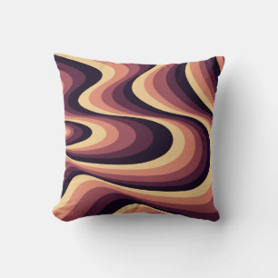 Cojín Decorativo Diseño de remolinos abstractos púrpura, rosa y bei