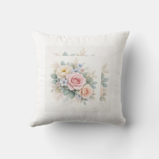 Cojín Decorativo diseño de rosa acuarela