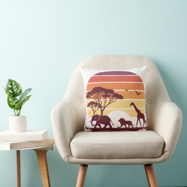 Cojín Decorativo Diseño de Safari de Silhouette para la Vida Silves (Silla)