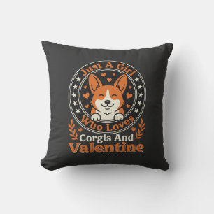 Cojín Decorativo Diseño de San Valentín de Corgis para chicas que a