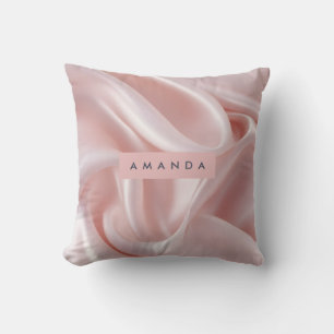 Cojín Decorativo Diseño de satén rosa rubor elegante personalizado