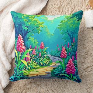 Cojín Decorativo Diseño de senderos de jardín mágico