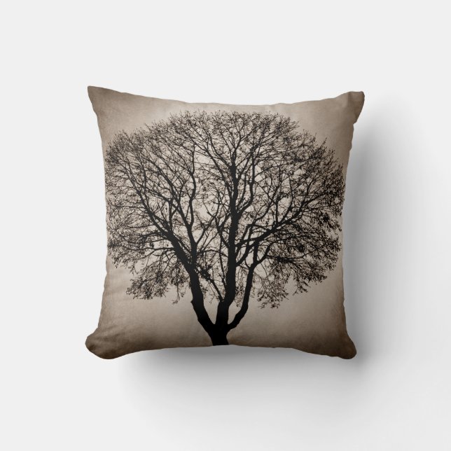 Cojín Decorativo Diseño de silueta de árbol 2005 (Anverso)
